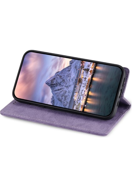 Apple iPhone 14 Rfıd Engelleme Cüzdan Stand Anti-Collision Kapak Pu Deri Telefon Kasası (Yurt Dışından)