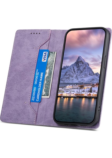 Apple iPhone 14 Rfıd Engelleme Cüzdan Stand Anti-Collision Kapak Pu Deri Telefon Kasası (Yurt Dışından)