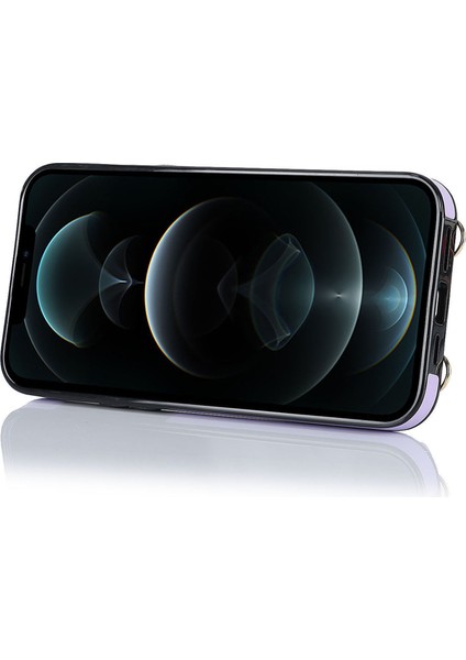 Apple iPhone 12 Pro Ring Kickstand Pu Deri Kaplamalı Tpu Arka Kapak Fermuarlı Cüzdanlı Telefon Kasası (Yurt Dışından) fiyatları