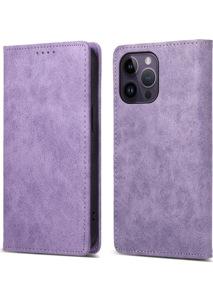 Apple iPhone 14 Pro Max Rfıd Engelleme Telefon Kılıfı Pu Deri Cüzdan Stand Iş Kapağı (Yurt Dışından)