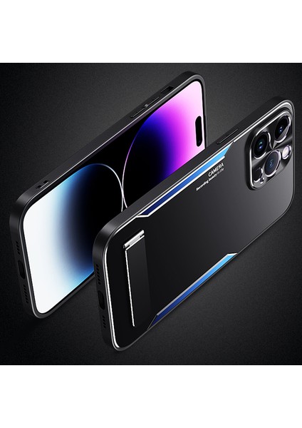 Apple iPhone 14 Pro Max Yumuşak Tpu + Sert Alüminyum Alaşım Telefon Kapağı Kickstand Telefon Kılıfı Akıllı Telefon Kabuğu (Yurt Dışından) indirimleri