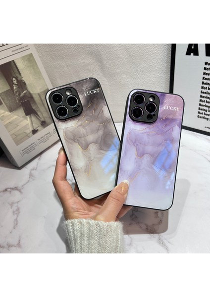 Apple iPhone 13 Pro Max Hard Glass+Tpu Cep Telefonu Geri Kapak Altın Folyo Kılıfı (Yurt Dışından)