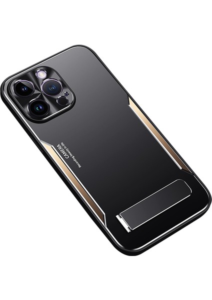Apple iPhone 12 Pro , Tpu + Alüminyum Alaşımlı Telefon Kapak Kabuğu Kickstand ile Cep Telefonu Kılıfı (Yurt Dışından)