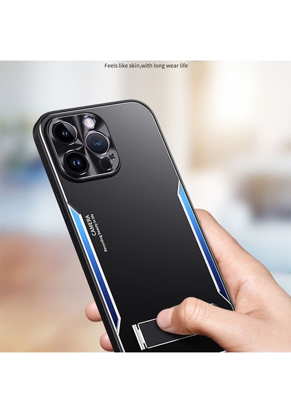 Apple iPhone 12 Pro , Tpu + Alüminyum Alaşımlı Telefon Kapak Kabuğu Kickstand ile Cep Telefonu Kılıfı (Yurt Dışından)