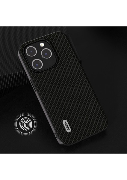 Apple iPhone 14 Pro Max Slim Fit Telefon Kılıfı Pu Deri Kaplamalı Pc+Tpu Karbon Fiber Doku Kapağı (Yurt Dışından)