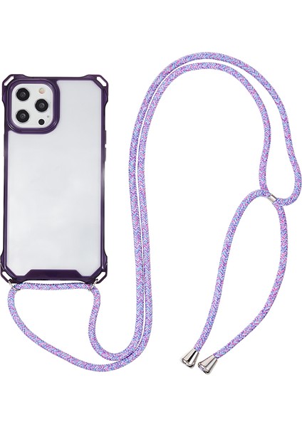 Apple iPhone 12 /12 Pro Acric ve Tpu Temiz Telefon Caseanti-Collision Koruma Kapağı Lanyard ile (Yurt Dışından)