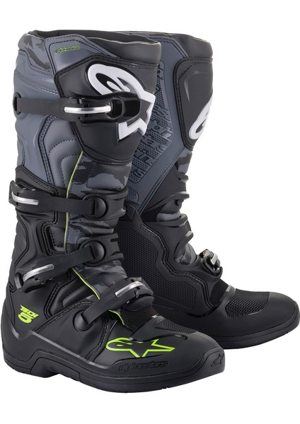 Tech 5 Kros Motosiklet Botu (Gri / Sarı)