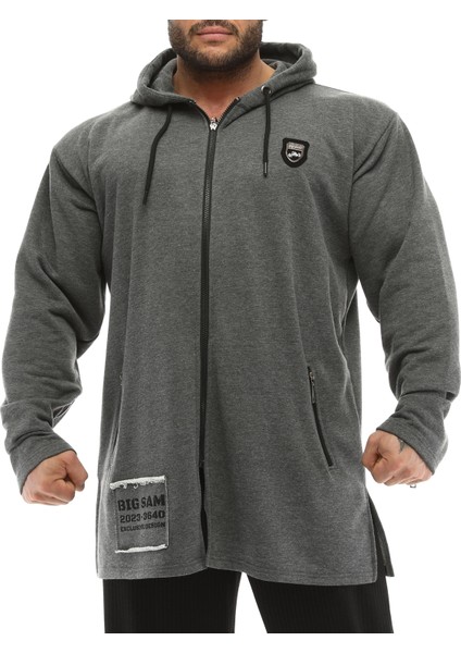 Oversize Salaş Kapşonlu Fermuarlı Üst Spor Ceket Bgsm 3640
