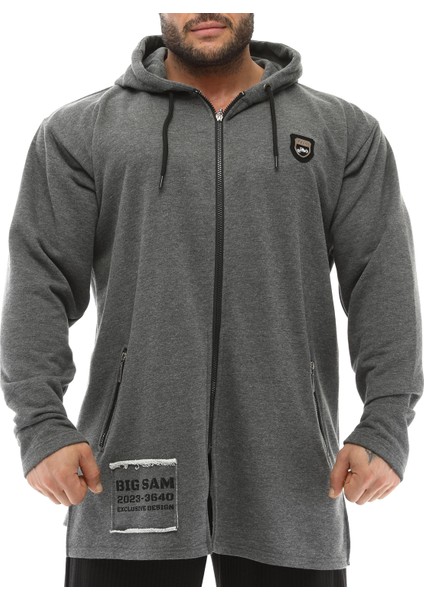 Oversize Salaş Kapşonlu Fermuarlı Üst Spor Ceket Bgsm 3640