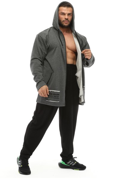 Oversize Salaş Kapşonlu Fermuarlı Üst Spor Ceket Bgsm 3640