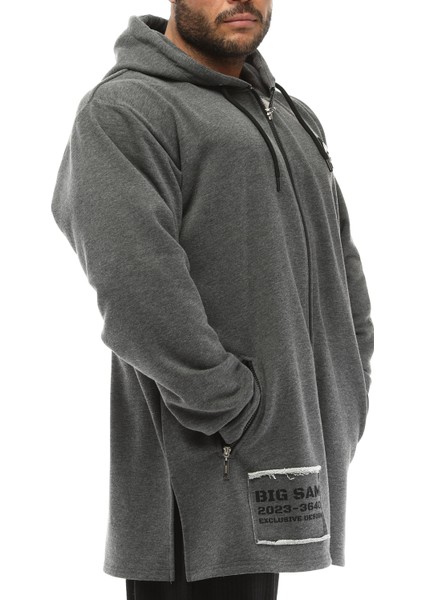Oversize Salaş Kapşonlu Fermuarlı Üst Spor Ceket Bgsm 3640