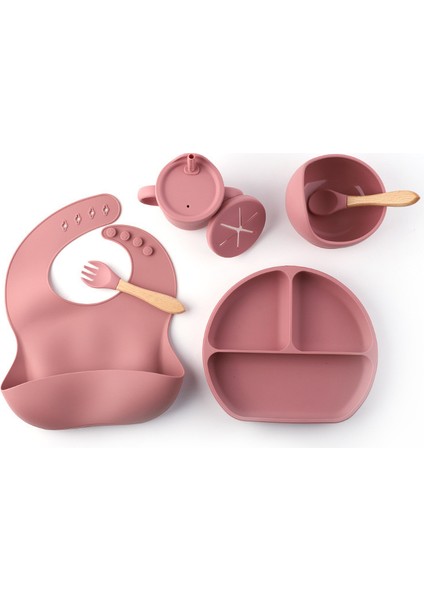 Sıcak Satış Çocuk Silikon Plaka Seti Tek Parça Bölünmüş Plaka Anne ve Bebek Malzemeleri Bebek Maması Takviyesi Seti (Yurt Dışından)
