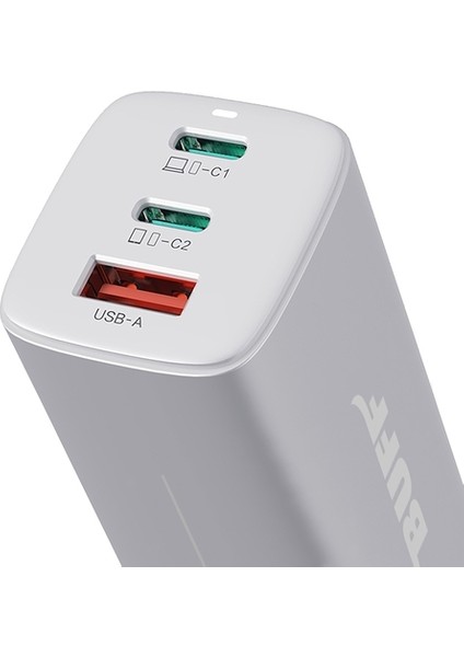 BL65-1U2C 65W Hızlı Şarj Cihazı 3 Port Pd & Type-C Qc3.0 Şarj Adaptörü