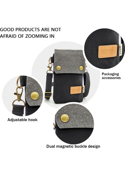 Kanvas Flip Crossbody Çanta: Cep Telefonu Kılıfı, (Yeni Siyah) (Yurt Dışından) modelleri