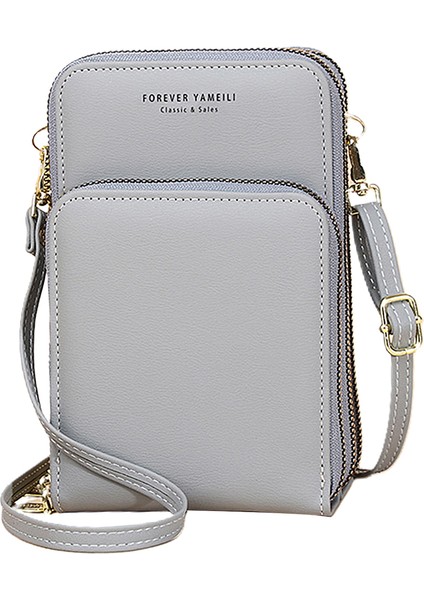 Küçük Deri Fermuarlı Crossbody Cep Telefonu Cüzdanı (Yurt Dışından)