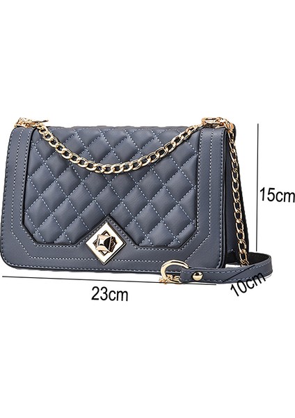 Kapitone Zincir Askılı Kadın Crossbody Çanta (Yurt Dışından)