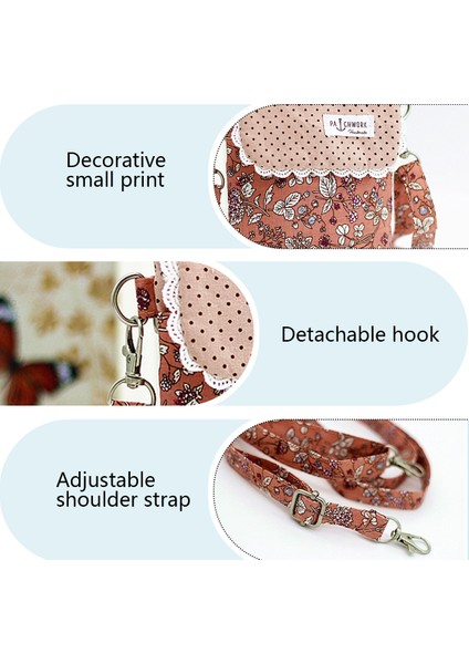 Turuncu Pembe Pamuklu Crossbody: Küçük Bozukluk Kese Çanta (Yurt Dışından)