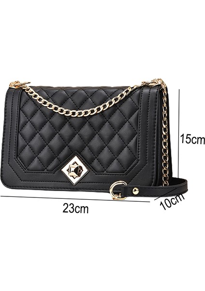 Kapitone Zincir Askılı Kadın Crossbody Çanta (Yurt Dışından)