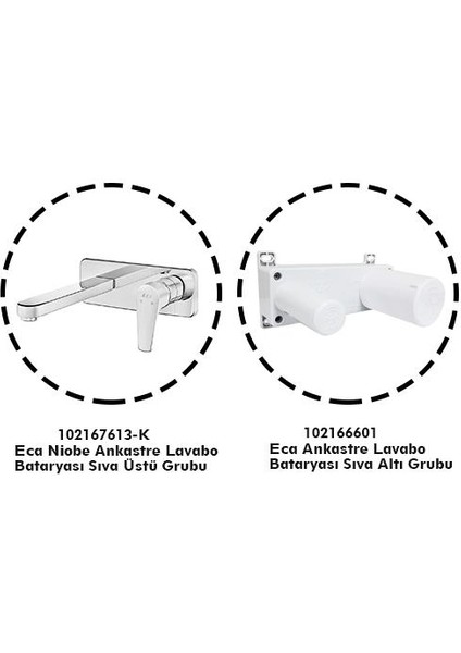 Niobe Ankastre (Gömme) Lavabo Bataryası Set (102167613-K+102166601)