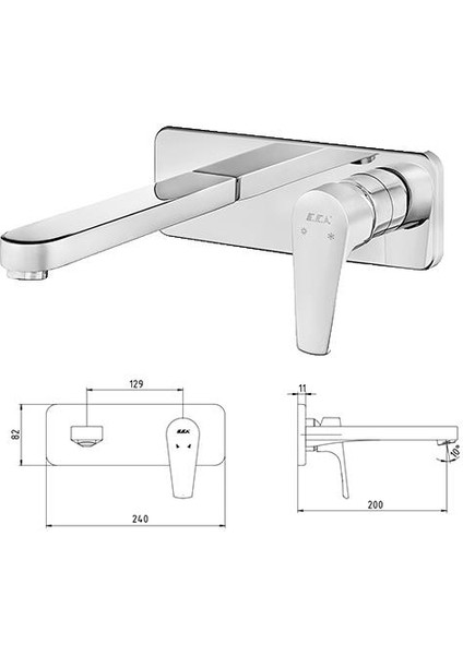 Niobe Ankastre (Gömme) Lavabo Bataryası Set (102167613-K+102166601)