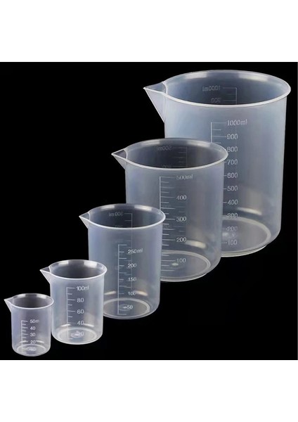 Beher Set / Ölçü Kabı - Plastik Şeffaf (Beher + Paspör Pipeti + Tüp Fırçası)