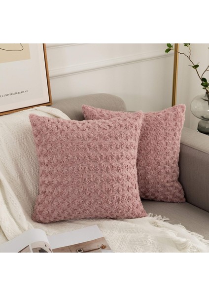 Peluş Yastık Kılıfı-Pembe (Yurt Dışından)