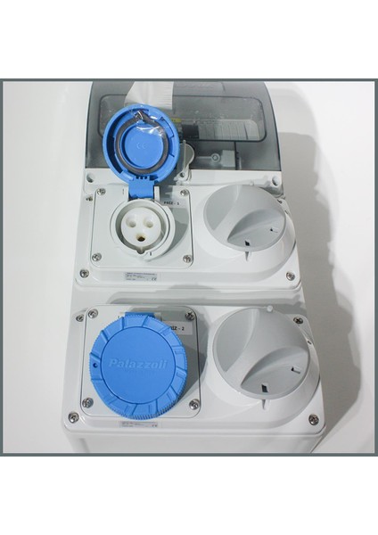 IP55 Şeffaf Kombinasyon Panosu 2 Adet 3x16A Kilitli Priz modelleri