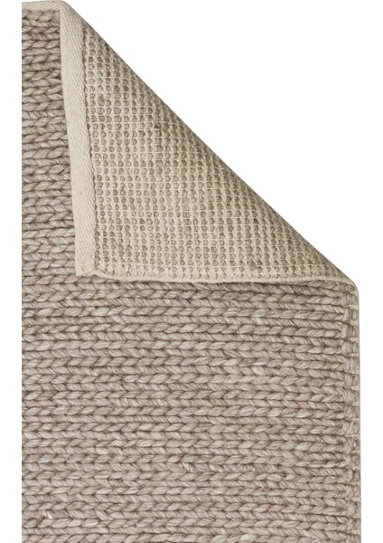 Jade Basketweave Brown Natural Kazak Örgü Desenli El Dokuma Örgü Halı modelleri