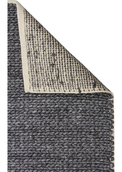 Jade Basketweave Antrasıt Natural Kazak Örgü Desenli El Dokuma Örgü Halı modelleri