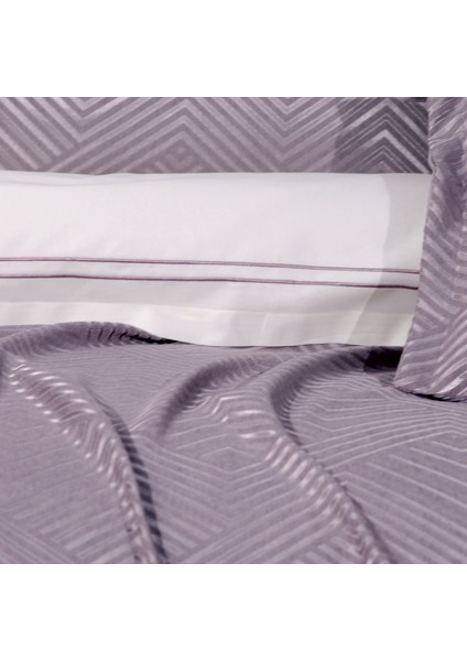 Paisley Şönil Çift Kişilik Yatak Örtüsü Seti 7 Parça-Lila fiyatları