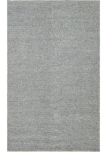 Jade Basketweave Grey Natural Kazak Örgü Desenli El Dokuma Örgü Halı