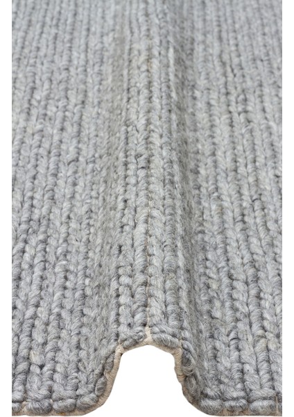 Jade Basketweave Grey Natural Kazak Örgü Desenli El Dokuma Örgü Halı modelleri