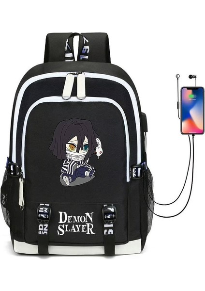 Demon Slayer USB Bağlantı Noktalı Suya Dayanıklı Okul Çantaları (Yurt Dışından)