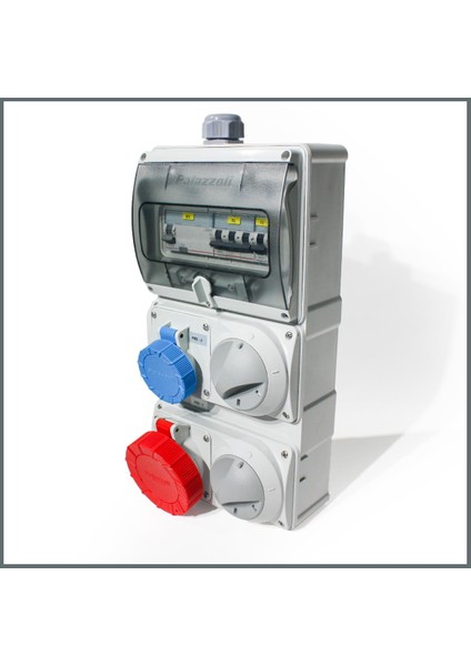 Novsen IP55 Şeffaf Kombinasyon Panosu 3x16A, 5x32A Kilitli Priz