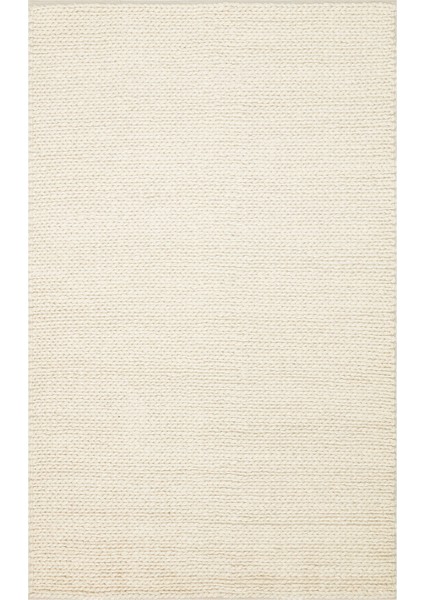 Jade Basketweave Cream Natural Kazak Örgü Desenli El Dokuma Örgü Halı