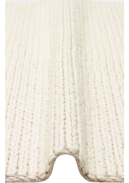 Jade Basketweave Cream Natural Kazak Örgü Desenli El Dokuma Örgü Halı modelleri