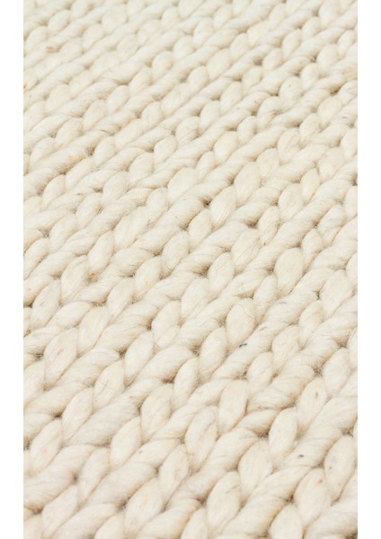 Jade Basketweave Cream Natural Kazak Örgü Desenli El Dokuma Örgü Halı fırsatları