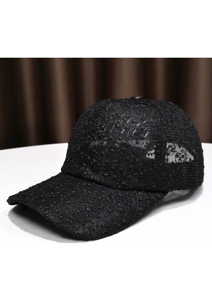 Eva Kadınlar Yaz Küçük Çiçek Ince Nefes Alabilen Örgü Şapka Ördek Dil Şapkası - Siyah (Yurt Dışından) fiyatları