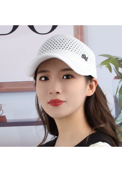 Eva Yaz Güneşi Koruma Örgü Nefes Alabilen Içi Boş Üst Şapka Zirve Şapka - Beyaz (Yurt Dışından) modelleri