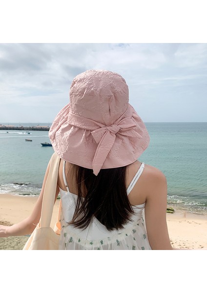 Eva Yaz Açık Uv Koruma Bowtie Beach Kadın Güneş Şapkası - Pembe (Yurt Dışından) fiyatları