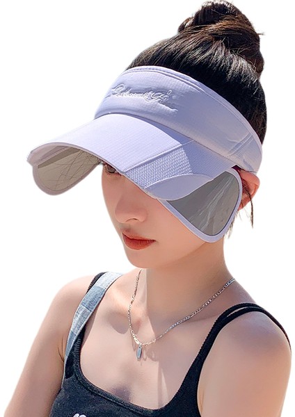 Eva Yaz Kadınların Açık Plajı Güneşlik Güneş Koruyucu Çekme Top Hat - Mor (Yurt Dışından)