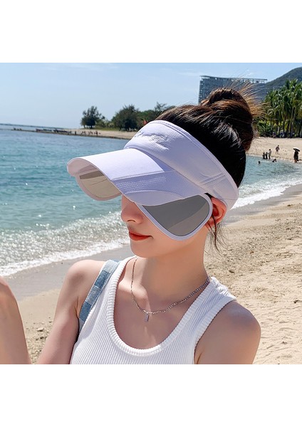 Eva Yaz Kadınların Açık Plajı Güneşlik Güneş Koruyucu Çekme Top Hat - Mor (Yurt Dışından) modelleri
