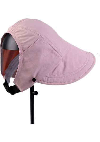 Eva Yaz Yeni Kadın Güneşlik ve Güneş Koruyucu Ördek Dil Şapkası At Horsetail Şapka - Pembe (Yurt Dışından)