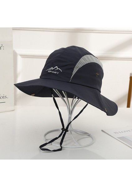 Eva Açık Hızlı Kurutma Balıkçı Şapkası Unisex Yaz Renk Eşleşen Güneş Kremi Şapka Kampı Dağcılık Şapkası - Navy Blue (Yurt Dışından)