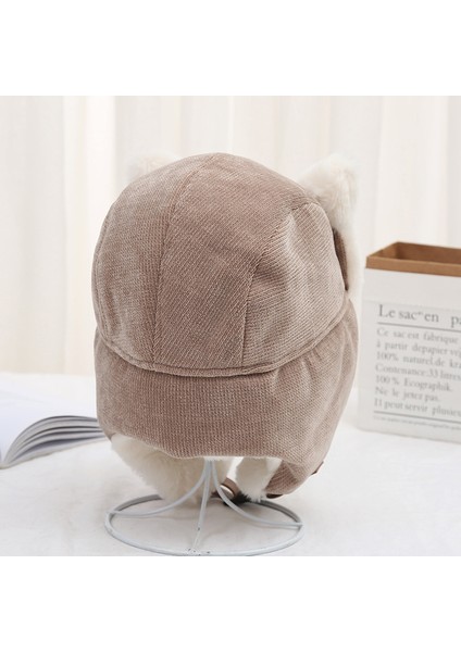 Eva Yüz Sıcak Şapka Için Peluş ve Kalın Kapak ile Sevimli Kedi Şapkası - Pink (Yurt Dışından) fiyatları