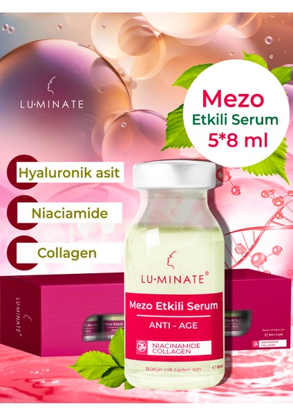 Anti-Age Cilt Serum Niaciamide Hyaluron Kolajen Yaşlanma Önleyici ve Gençleştirici Krem 5*8 ml