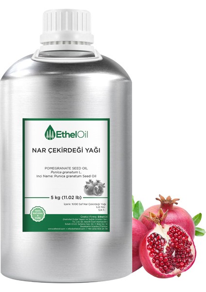 Nar Çekirdeği Sabit Yağı - Etheloil - 5 kg - %100 Saf ve Sabit  Yağ – Üretici Firma, Yüksek Kalite, Toptan Satış - Pomegranate Seed Oil- Punica Granatum L.