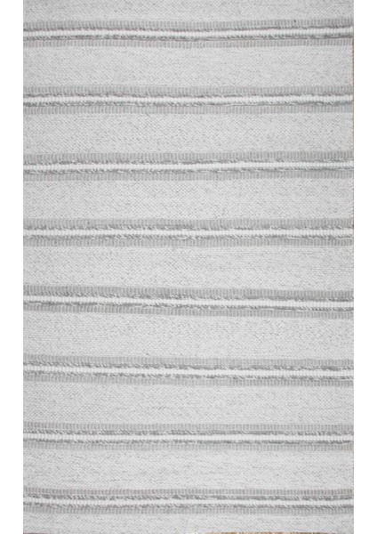 Jade Jd 02 Grey Natural Kazak Örgü Desenli El Dokuma Örgü Halı