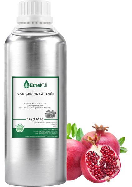 Nar Çekirdeği Sabit Yağı - Etheloil - 1 kg - %100 Saf ve Sabit Yağ – Üretici Firma, Yüksek Kalite, Toptan Satış - Pomegranate Seed Oil- Punica Granatum L.