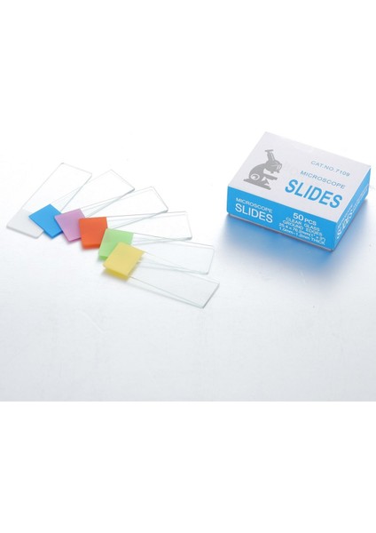 Mikroskop Lamı 50 Adetlik Paket - Tek Yüzey 1/3 Pembe Rodajlı - (Ebat: 25.4 x 76.2 mm) - Mükemmel Düz Yüzey